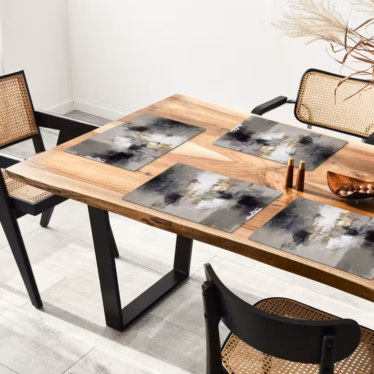 Kleurenpalet - Penseelstreken - Beige - Nevelig Placemat vinyl groot -zzsfeer4_Kitchenyeah-website