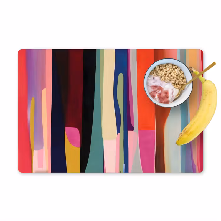 Kleurbanen - Verticaal - Kleurrijk Placemat vinyl groot -zzzproduct_Kitchenyeah-website