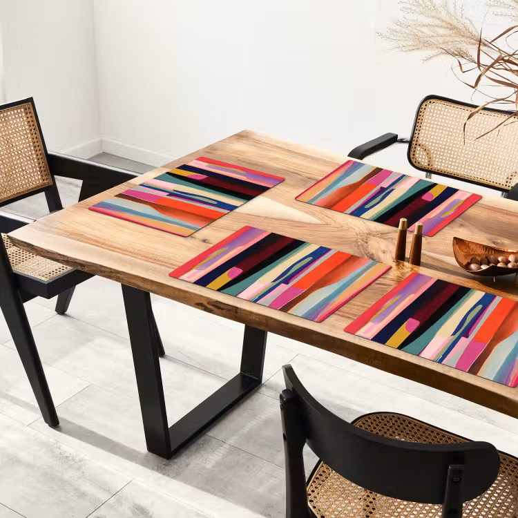 Kleurbanen - Verticaal - Kleurrijk Placemat vinyl groot -zzsfeer4_Kitchenyeah-website