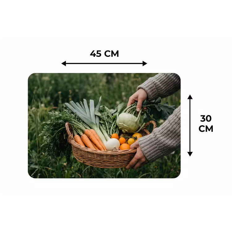 Veld - Groenten - Biologisch - Oogst Placemat vinyl groot -specs