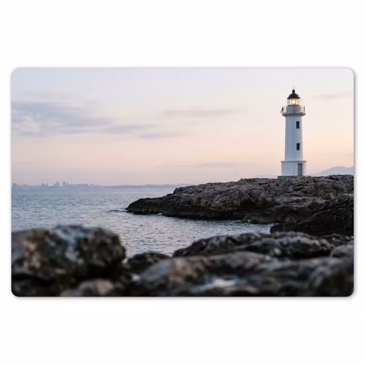 Rotsen - Vuurtoren - Wit Placemat vinyl groot -zzsfeer1_Kitchenyeah-website