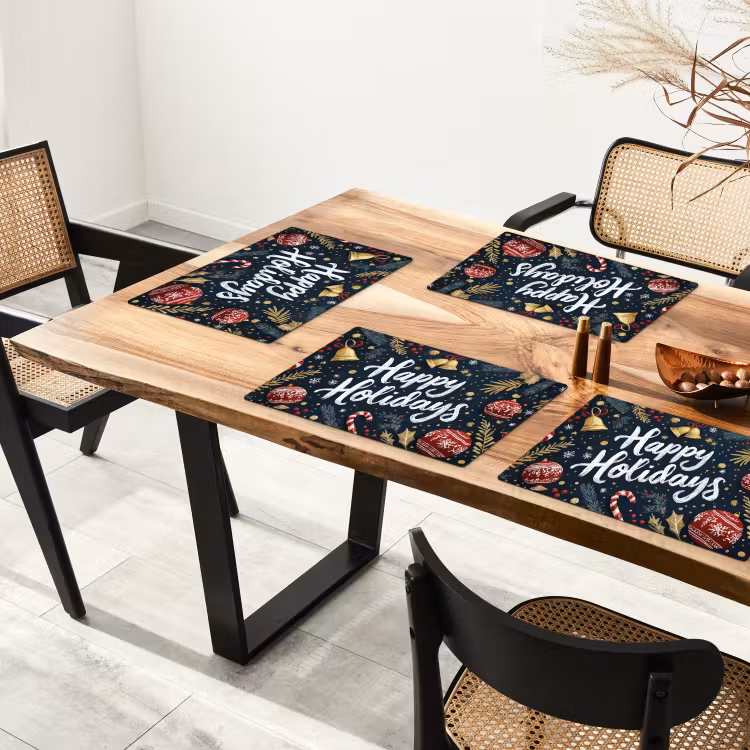 Feestelijk - Kerstgroet - Kleurrijk Placemat vinyl groot -zzsfeer4_Kitchenyeah-website