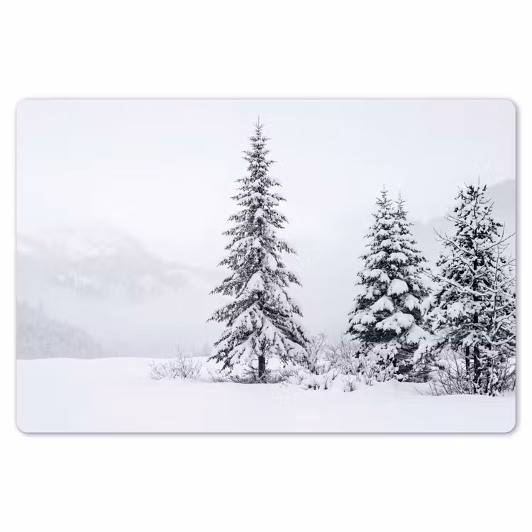 Fijnsparren - Sneeuw - Winter - Landschap - Stilte Placemat vinyl groot -zzsfeer1_Kitchenyeah-website