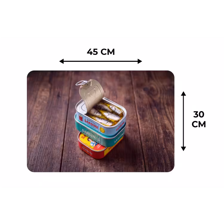 Tischset - 6 Stück - Fisch – Dosen – Küche - Vis - Blikjes - Keuken Placemat vinyl groot