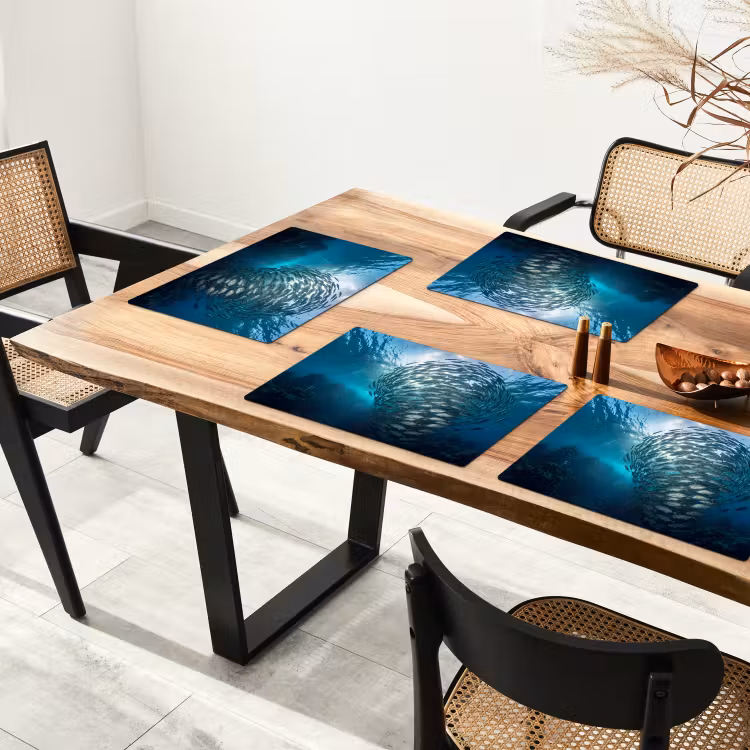 Vis - School - Oceaan - Natuur - Blauw Placemat vinyl groot -zzsfeer4_Kitchenyeah-website