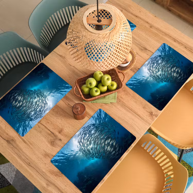 Vis - School - Oceaan - Natuur - Blauw Placemat vinyl groot -zzsfeer5_Kitchenyeah-website