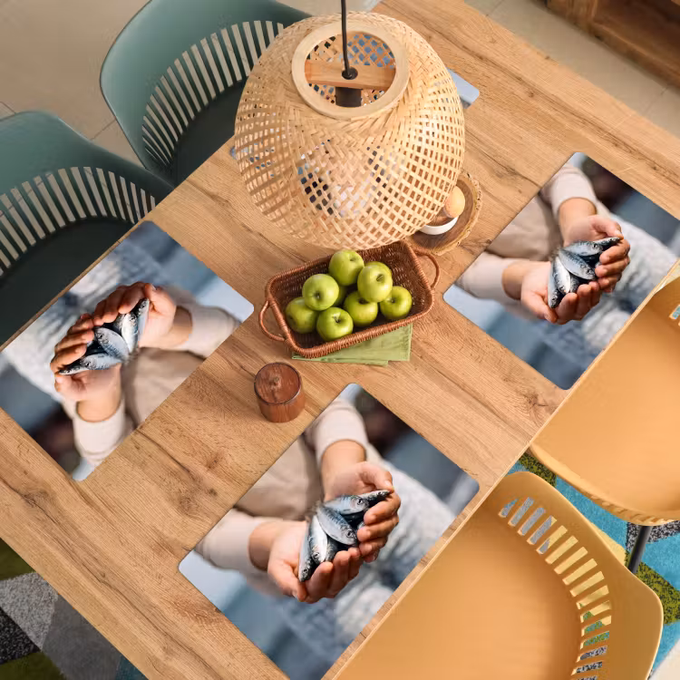 Tischset - 6 Stück - Fisch – Hände – Natur - Vis - Handen - Natuur Placemat vinyl groot