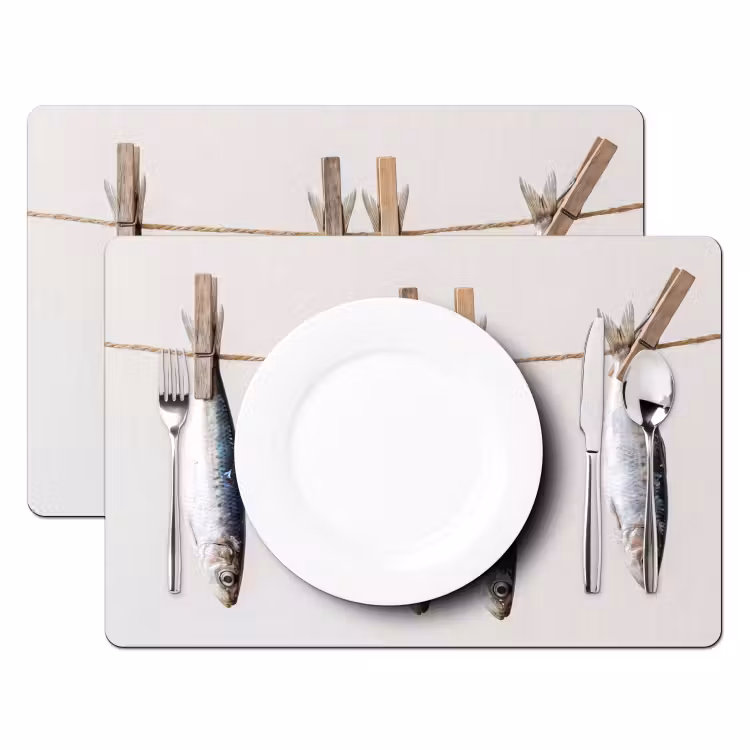 Tischset - 6 Stück - Fisch – Hängend – Essen - Vis - Hangend - Eten Placemat vinyl groot