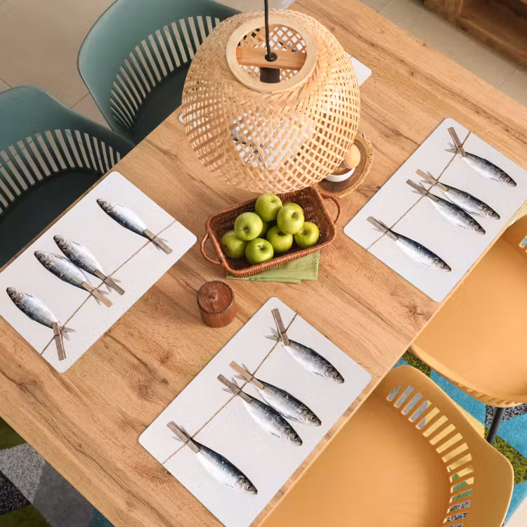 Tischset - 6 Stück - Fisch – Hängend – Essen - Vis - Hangend - Eten Placemat vinyl groot