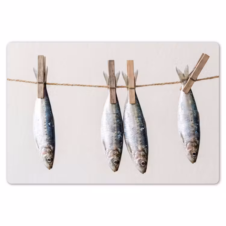 Tischset - 6 Stück - Fisch – Hängend – Essen - Vis - Hangend - Eten Placemat vinyl groot