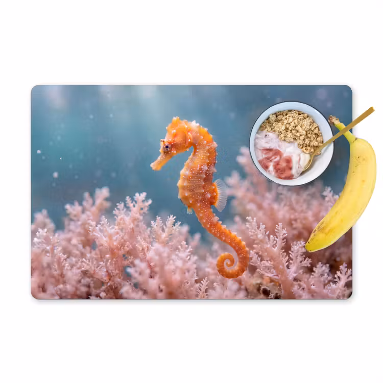 Vis - Koraal - Oceaan - Macro - Oranje Placemat vinyl groot -zzzproduct_Kitchenyeah-website