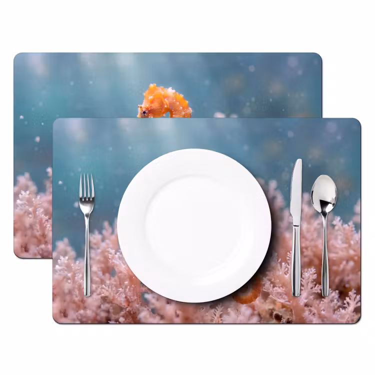 Vis - Koraal - Oceaan - Macro - Oranje Placemat vinyl groot -zzsfeer2_Kitchenyeah-website