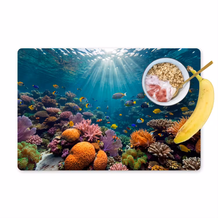 Vis - Koraal - Oceaan - Natuur - Kleurrijk Placemat vinyl groot -zzzproduct_Kitchenyeah-website