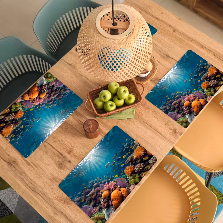 Vis - Koraal - Oceaan - Natuur - Kleurrijk Placemat vinyl groot -zzsfeer5_Kitchenyeah-website