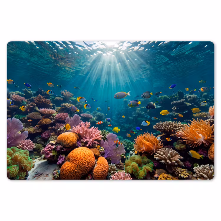 Vis - Koraal - Oceaan - Natuur - Kleurrijk Placemat vinyl groot -zzsfeer1_Kitchenyeah-website