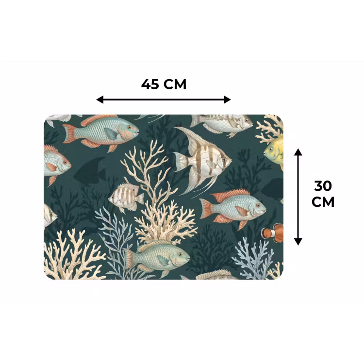 Vis - Koraal - Onderwater - Illustratie Placemat vinyl groot -specs