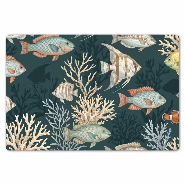 Vis - Koraal - Onderwater - Illustratie Placemat vinyl groot -zzsfeer1_Kitchenyeah-website
