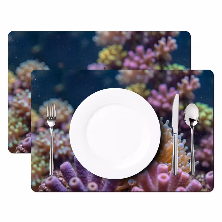 Vis - Koraal - Onderwater - Oranje - Dieren Placemat vinyl groot -zzsfeer2_Kitchenyeah-website