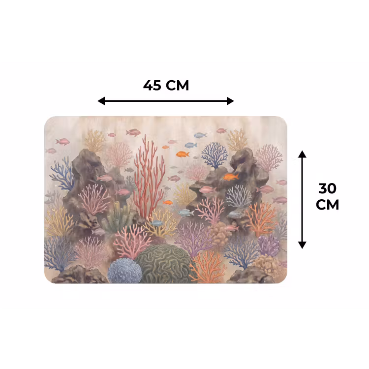 Vis - Koraalrif - Onderwaterwereld - Illustratie Placemat vinyl groot -specs