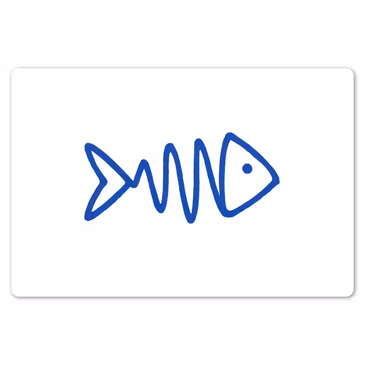 Vis - Minimalistisch - Blauw - Lijn Placemat vinyl groot -zzsfeer1_Kitchenyeah-website