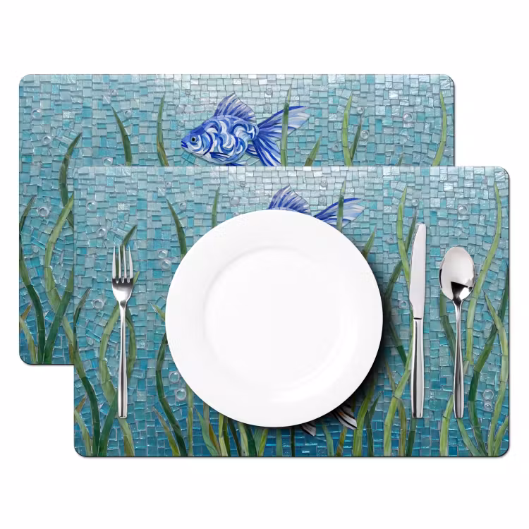 Vis - Mozaïek - Onderwater - Kleurrijk - Dieren Placemat vinyl groot -zzsfeer2_Kitchenyeah-website