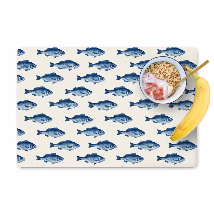 Vis - Patroon - Blauw Placemat vinyl groot 368 -zzzproduct_Kitchenyeah-website