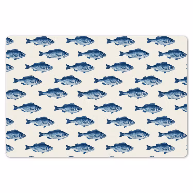 Vis - Patroon - Blauw Placemat vinyl groot 368 -zzsfeer1_Kitchenyeah-website
