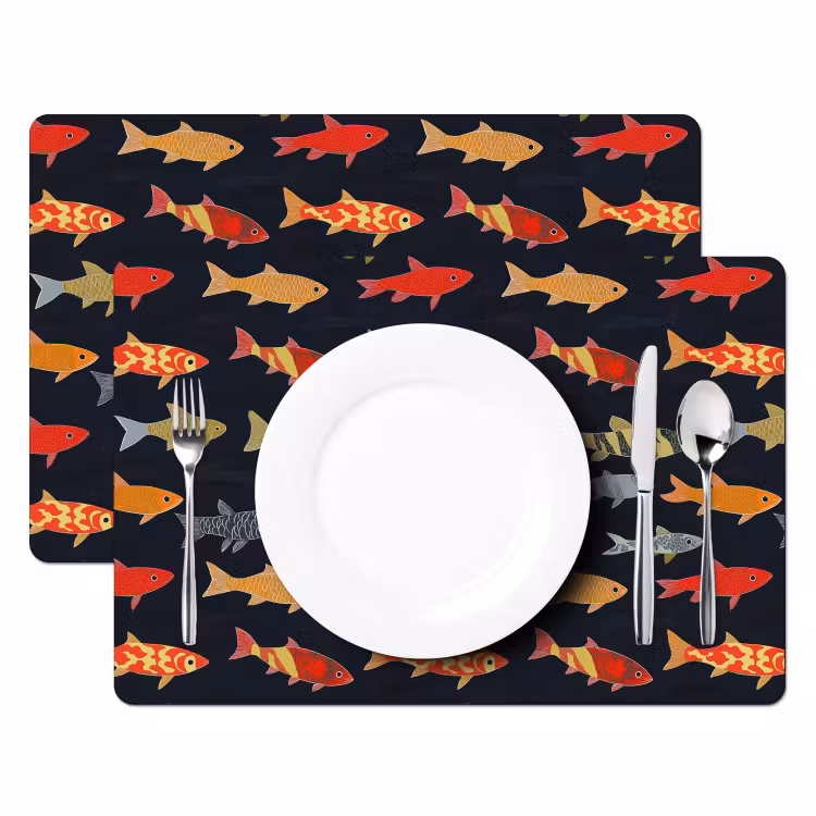 Vissen - Patroon - Kleurrijk Placemat vinyl groot 368 -zzsfeer2_Kitchenyeah-website