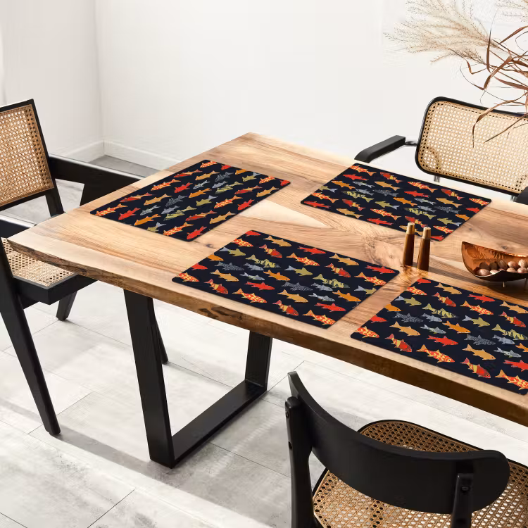 Vissen - Patroon - Kleurrijk Placemat vinyl groot 368 -zzsfeer4_Kitchenyeah-website