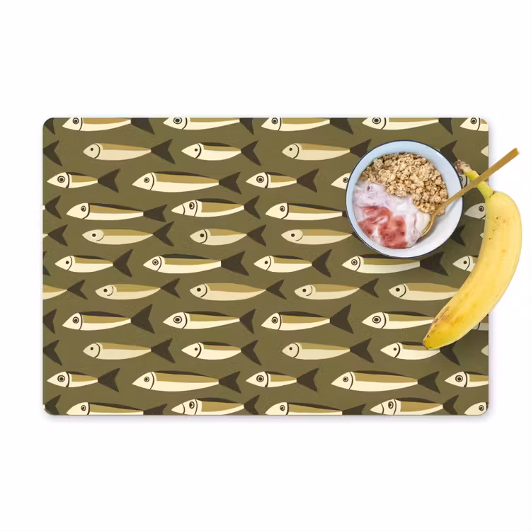Vis - Patroon - Groen Placemat vinyl groot 368 -zzzproduct_Kitchenyeah-website