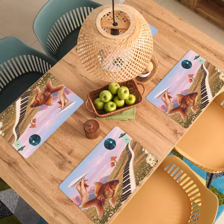 Tischset - 6 Stück - Fisch – Natur – Abstrakt - Vis - Natuur - Abstract Placemat vinyl groot