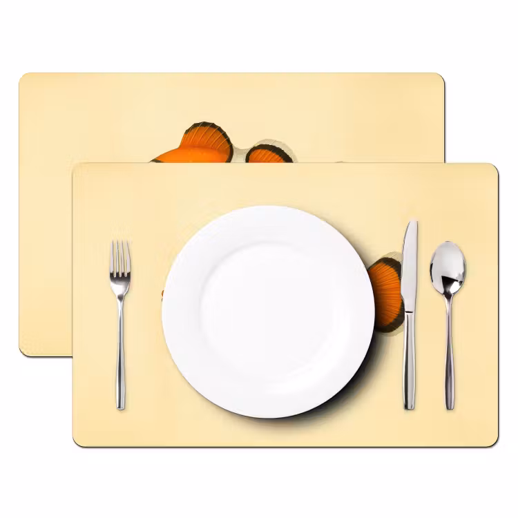 Vis - Oranje - Strepen Placemat vinyl groot -zzsfeer2_Kitchenyeah-website