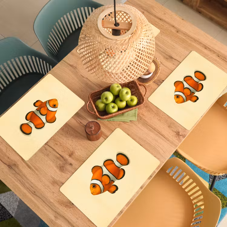Vis - Oranje - Strepen Placemat vinyl groot -zzsfeer5_Kitchenyeah-website
