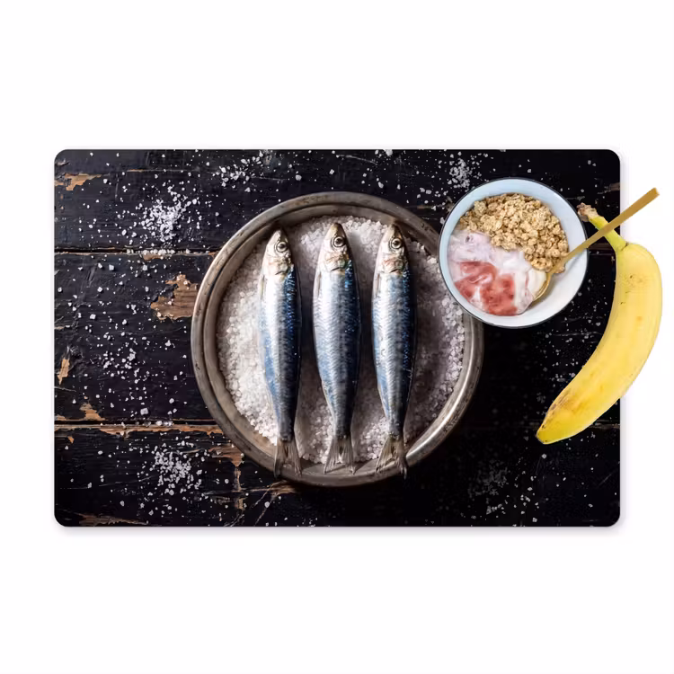 Tischset - 6 Stück - Fisch – Salz – Essen - Vis - Zout - Eten Placemat vinyl groot