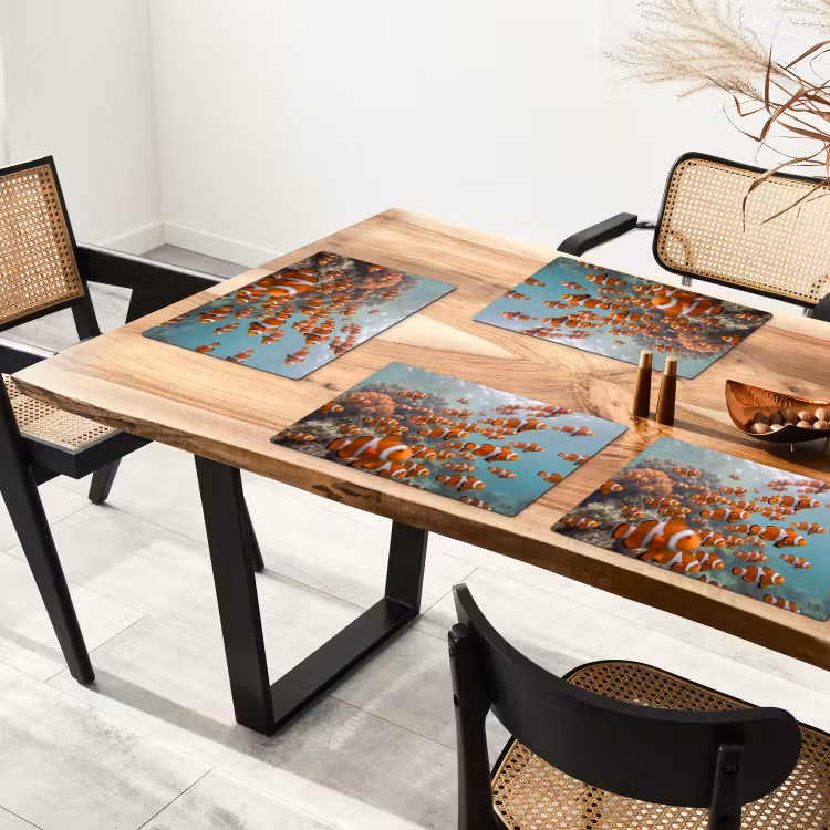 Vis - School - Onderwater - Dieren - Oranje Placemat vinyl groot -zzsfeer4_Kitchenyeah-website