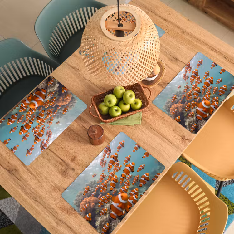 Vis - School - Onderwater - Dieren - Oranje Placemat vinyl groot -zzsfeer5_Kitchenyeah-website