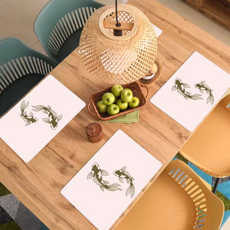 Vis - Zwemmend - Groen - Abstract - Dieren Placemat vinyl groot -zzsfeer5_Kitchenyeah-website