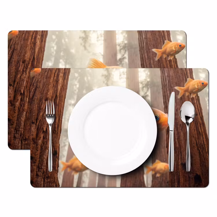 Tischset - 6 Stück - Fisch – Wald – Fantasie - Vis - Bos - Fantasie Placemat vinyl groot