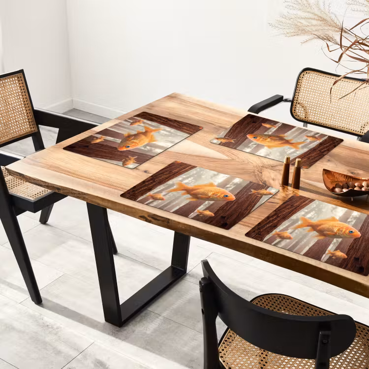 Tischset - 6 Stück - Fisch – Wald – Fantasie - Vis - Bos - Fantasie Placemat vinyl groot