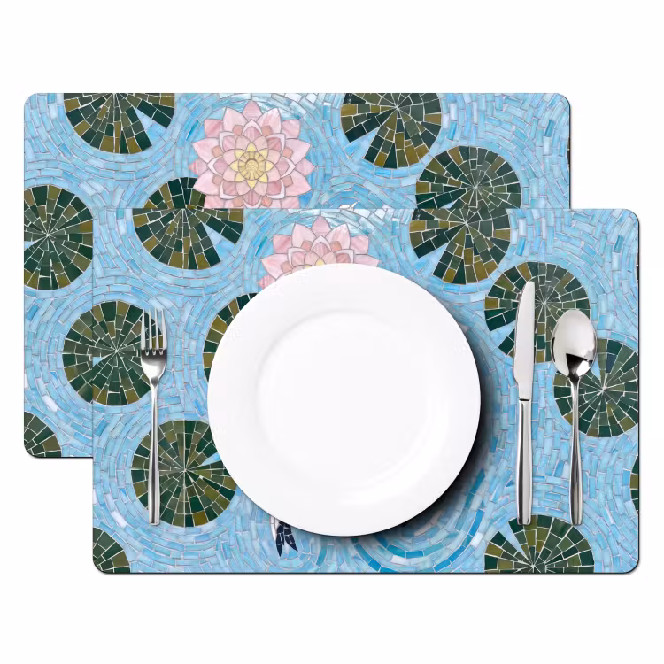 Vis - Water - Natuur - Mozaïek - Blauw Placemat vinyl groot -zzsfeer2_Kitchenyeah-website