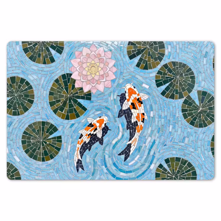 Vis - Water - Natuur - Mozaïek - Blauw Placemat vinyl groot -zzsfeer1_Kitchenyeah-website