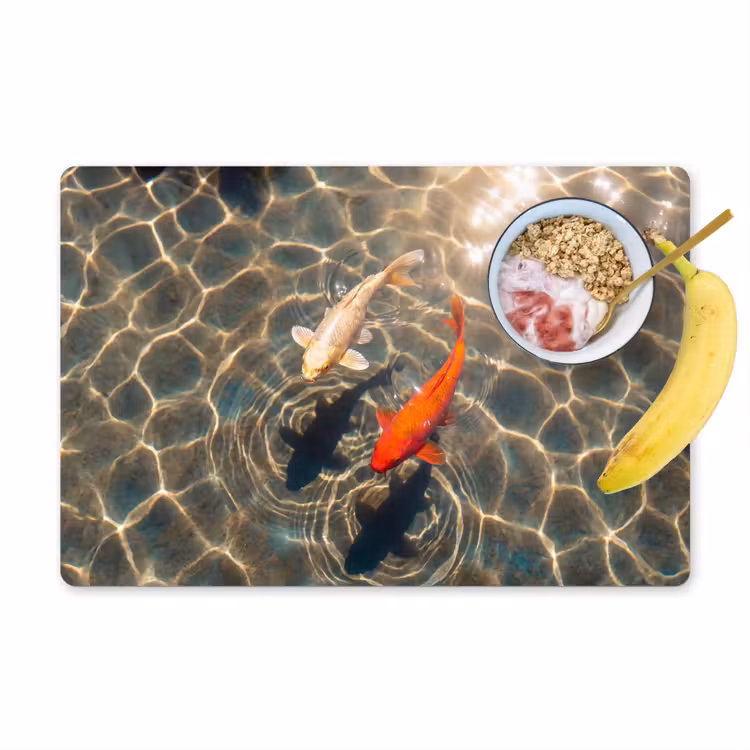 Vis - Water - Dieren - Oranje - Goud Placemat vinyl groot -zzzproduct_Kitchenyeah-website