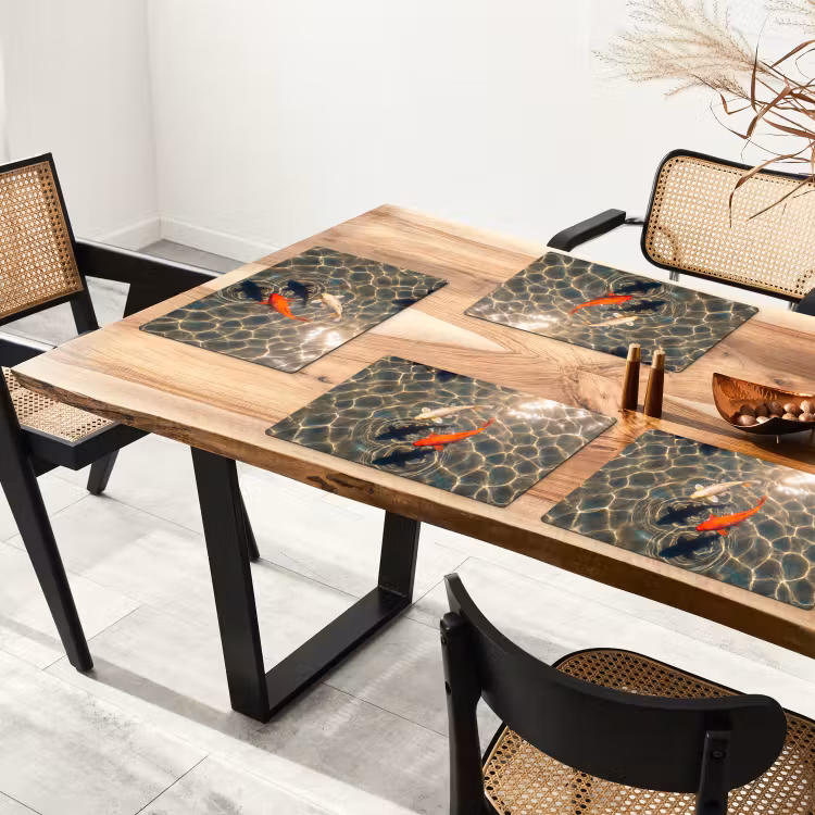 Vis - Water - Dieren - Oranje - Goud Placemat vinyl groot -zzsfeer4_Kitchenyeah-website