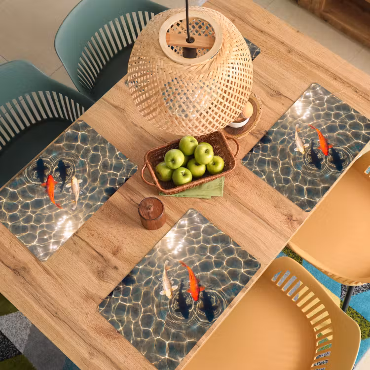 Vis - Water - Dieren - Oranje - Goud Placemat vinyl groot -zzsfeer5_Kitchenyeah-website