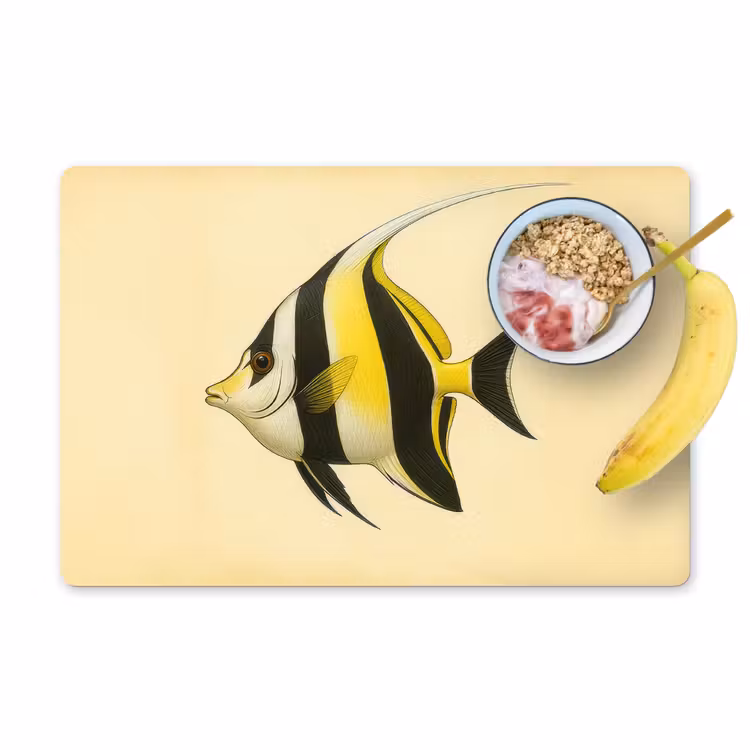 Vis - Sierlijk - Rugvin - Geel Placemat vinyl groot -zzzproduct_Kitchenyeah-website