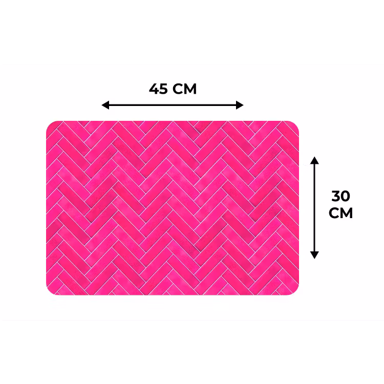 Visgraat - Wandtegel - Fuchsia - Roze Placemat vinyl groot 368 -specs