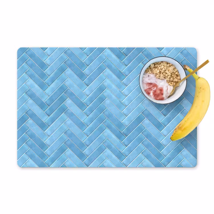Visgraat - Wandtegel - Lichtblauw Placemat vinyl groot 368 -zzzproduct_Kitchenyeah-website