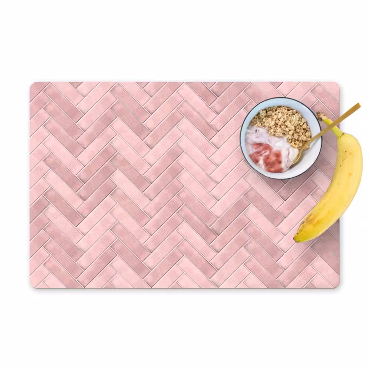 Visgraat - Wandtegel - Lichtroze Placemat vinyl groot 368 -zzzproduct_Kitchenyeah-website