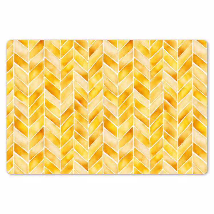 Visgraat - Aquarel - Patronen - Goudgeel Placemat vinyl groot 368 -zzsfeer1_Kitchenyeah-website