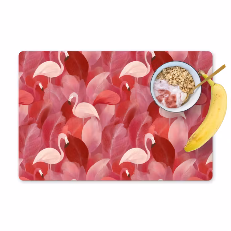 Flamingo - Botanisch - Elegant - Roze - Rood Placemat vinyl groot 368 -zzzproduct_Kitchenyeah-website
